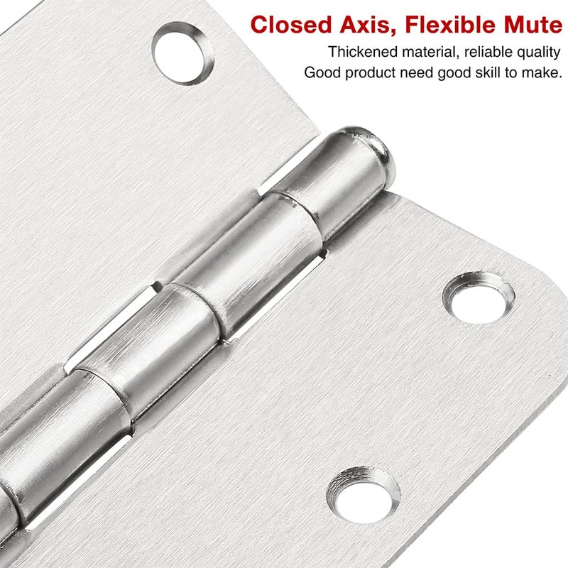 JIW 6 Pack Nickel Door Hinges Brushed Nickel 3 1/2 Interior Door Hinges Satin Nickel 3.5 Inch with 5/8  Radius Corners 3 ""x 3 "" Silver Hardware Controls JIW Garage Factory - Image 5